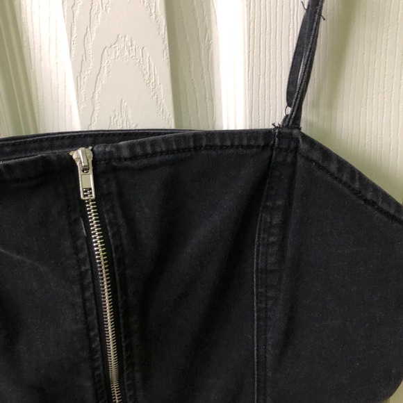 Black Denim Zipup Dress - Picture 6 of 9